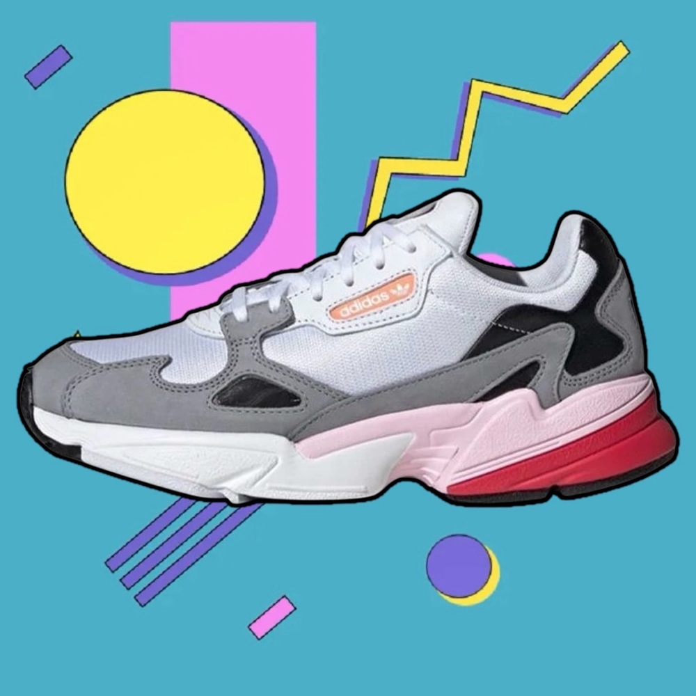 *NWT* Adidas Originals Falcon “Retro 90’s Style” -White/Grey- Womens Size 7